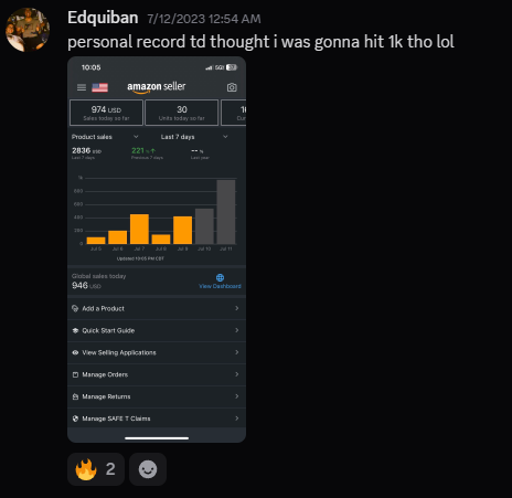 Edquiban - $974 day, personal record