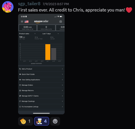 SGP Tailer8 - First sales ever